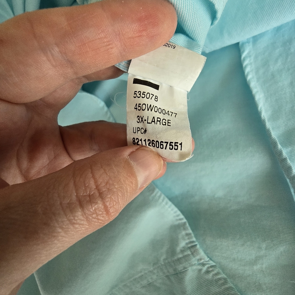 Izod seafoam green button shirt, 3X size. - Picture 6 of 6